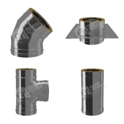 Комплектующие сэндвич дымохода «ТЕПЛОВ и СУХОВ» AISI 430