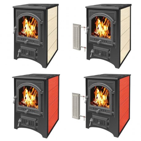 Печь-камин «ПК-01 (205)» пристенный до 200 кубов, «ВЕЗУВИЙ»